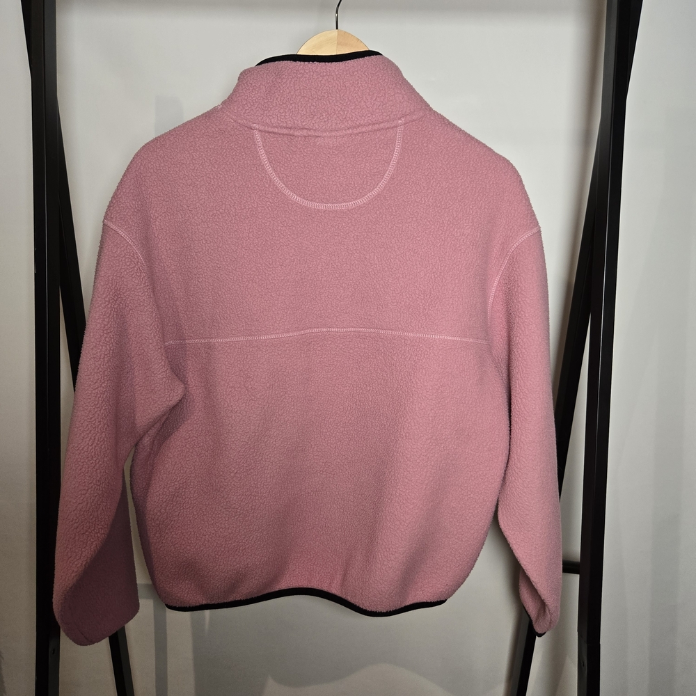 Frank & Oak Pink Half-Zip Fleece Pullover Medium - Picture 6 of 9